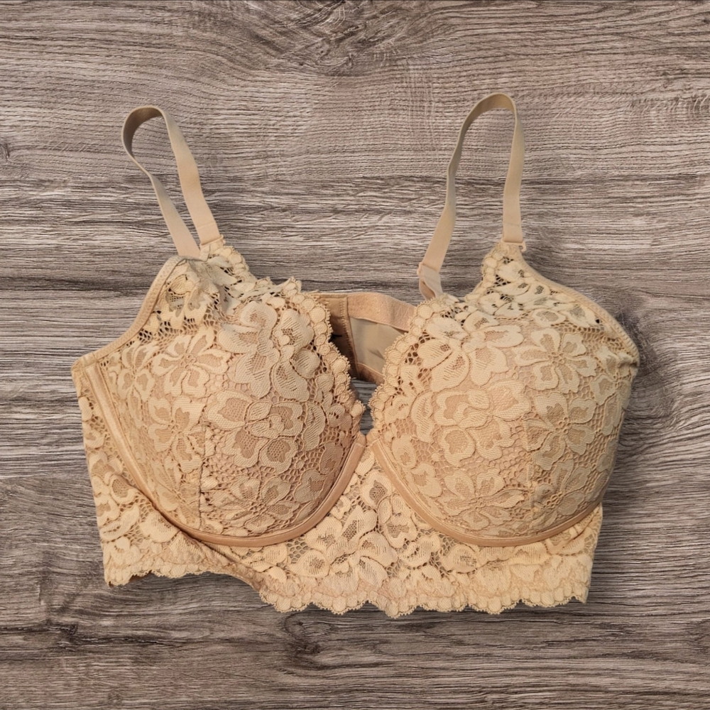 Maidenforn Beautiful Convertible Wireless Lace Beige Bra, 38B, NWT - Picture 2 of 5